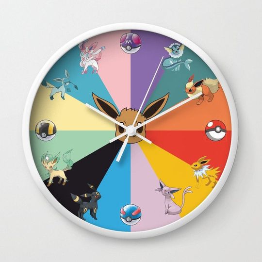 Discover Eevee Inspired Wall Clock, PKM Wall Clock, PKM Gift