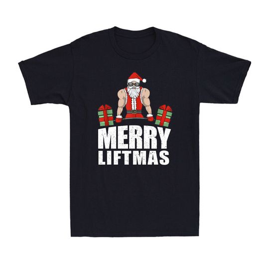 Discover Merry Liftmas Workout Fitness Bodybuilding Christmas Vintage Men's T-Shirt