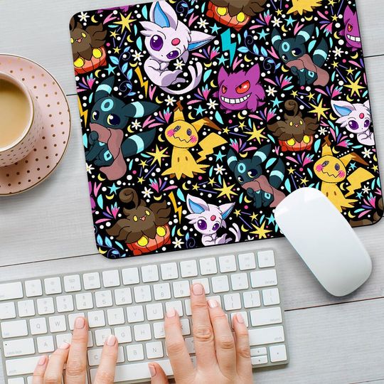 Discover Espeon Neon Mouse pad, Desk Mat Protector, Cute Mouse Pad, Kawaii Desk Pad