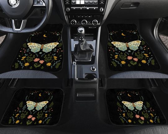 Discover Floral Butterflies Car Floor Mat, Celestial Floor Car Mat