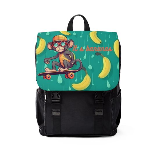 Discover Cool monkey with bananas Unisex Casual Shoulder Backpack