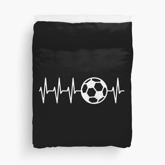 Discover SOCCER HEARTBEAT Duvet Cover