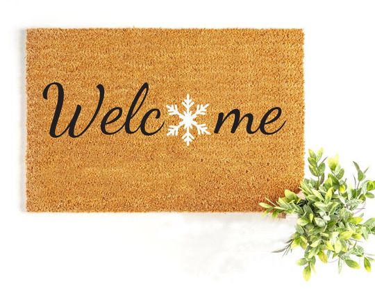 Discover Welcome Snowflake Doormat - Winter Doormat - Welcome Mat