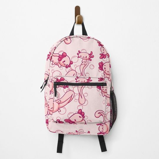 Discover Kawaii Axolotl Babies - Cute Pink Axolotl Pattern Backpack