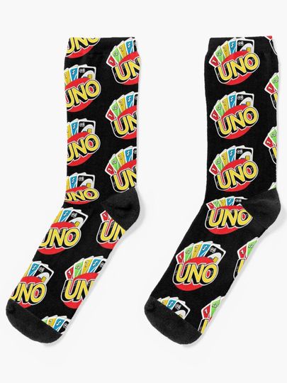 Discover Uno Playing Cards Design Socks