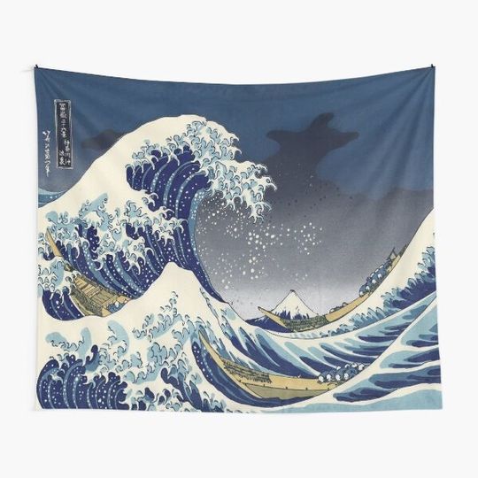 Discover Great Wave Kanagawa Night Tapestry, Great Wave Tapestry