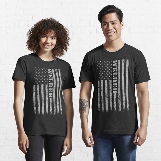 Discover American Welder Flag Shirt, Proud Welders Essential T-Shirt