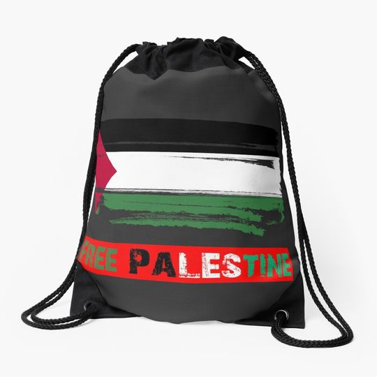Discover Free Palestine Drawstring Bag