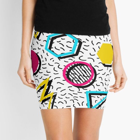 Discover 80's Memphis Style Mini Skirt