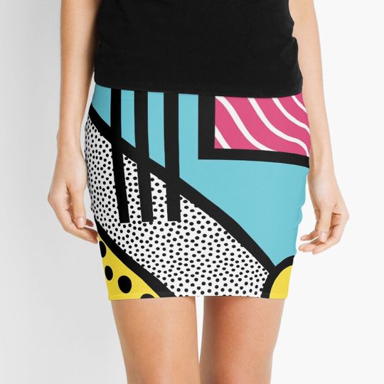 Discover 80's Memphis Style Mini Skirt