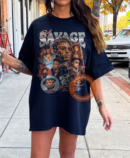 Discover Vintage Bootleg 21 Savage Rap T-Shirt, Rapper Singer Shirt, 21 Savage TShirt