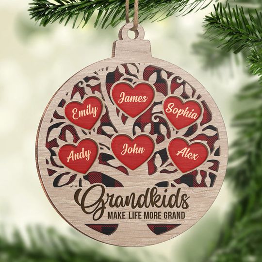 Discover Grandkids Make Life More Grand - Family Personalized Custom Ornament
