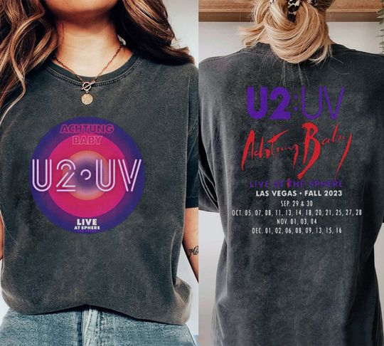 Discover Color U2 Achtung Baby Live at Sphere Las Vegas Tour 2023  2Sides T-Shirt,U2 Rock Band