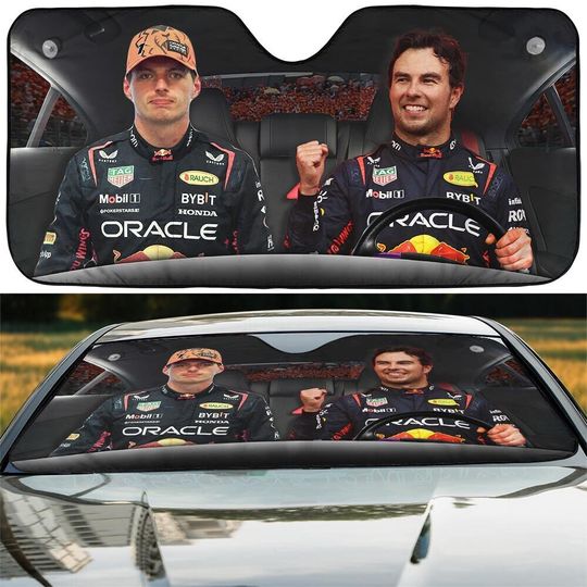 Discover Racing Car Sun Shade, Max Ver stappen, Sergio Perez Car Sunshade