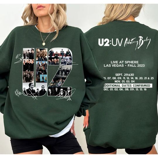 Discover Fall Tour 2023 Rock Band Shirt, Achtung Baby Live At Sphere Sweatshirt