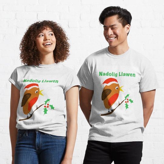 Discover Nadolig llawen robin on a branch wales  Classic T-Shirt