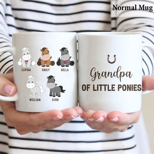 Discover Daddy's Little Ponies - Horse gift for dad,grandpa, husband, him - Personalized Mug