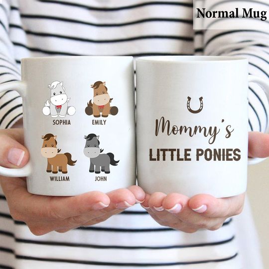 Discover Daddy's Little Ponies - Horse gift for dad,grandpa, husband, him - Personalized Mug
