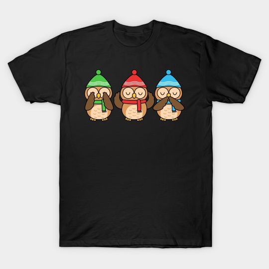 Discover Christmas Owl Gift Women Cute Owls Gift Winter Christmas T-Shirt
