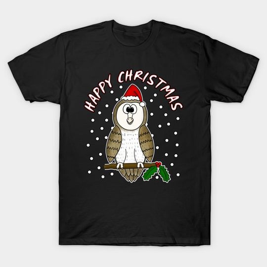 Discover Christmas Owl Birdwatchers Wildlife School Teachers Funny T-Shirt