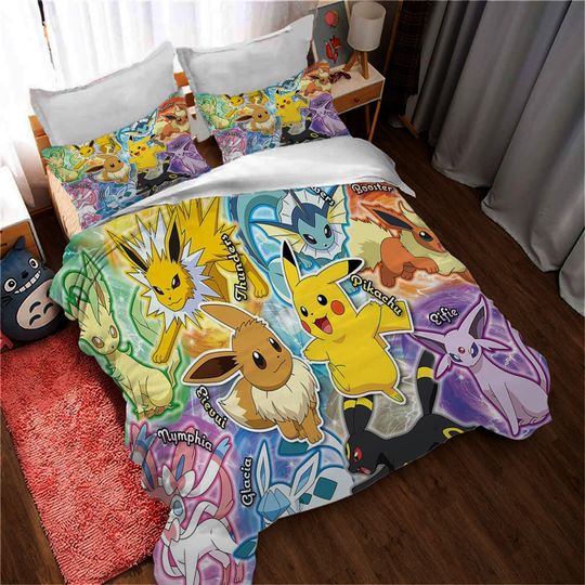 Discover PKM Eevee Duvet Covers Bedding Set, Twin Full Queen King