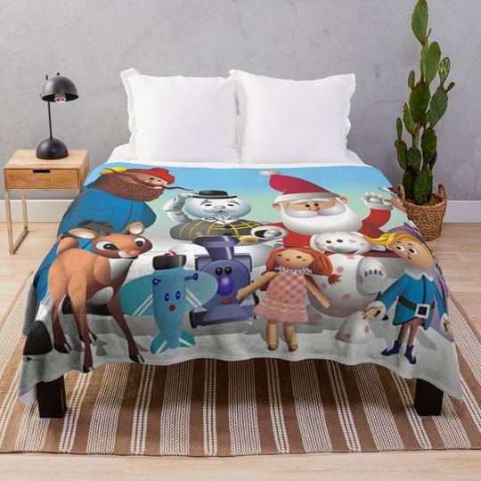 Discover Rudolph and Friends | DreamscapesbyTeresa Throw Blanket
