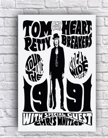 Discover Tom Petty & the Heartbreakers 1991 Great Wide Open Tour Poster