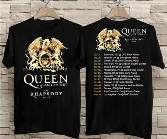 Discover Vintage Queen Adam Lambert The Rhapsody Tour 2023 T Shirt