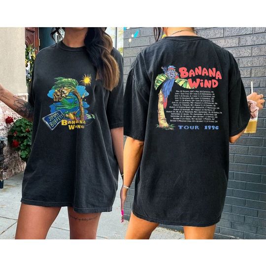 Discover Jimmy Buffett Banana Wind Tour 1996 Sweatshirt, Parrothead Island T Shirt