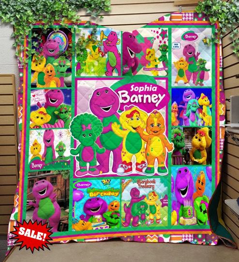 Discover Barney and Friends Custom Quilt, Barney the Dinosaur Bedding Set