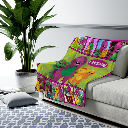 Discover Custom Barney and Friends Quilt Blanket, Barney the Dinosaur Customized Blanket