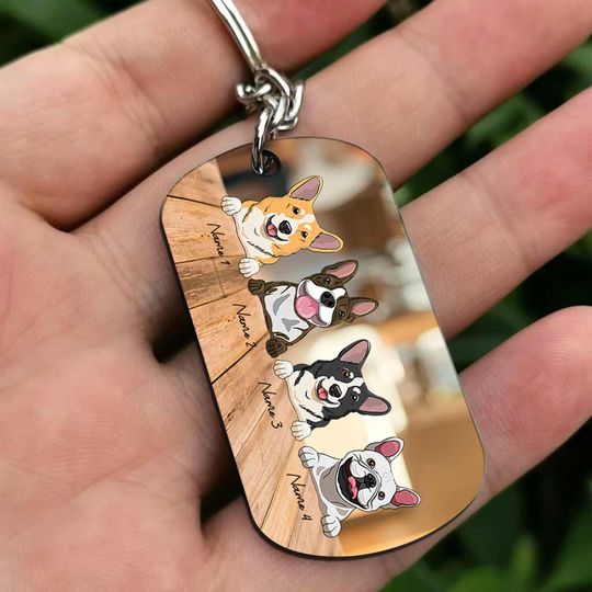 Discover Drive Safe I Need You Here With Me - Personalized Father's Day Dog Stainless Steel Keychain