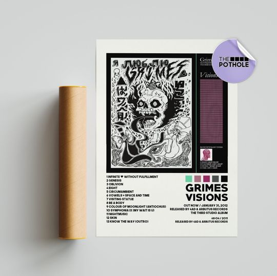 Discover Grimes Poster / Visions Poster / Grimes, Visions / Album Cover Posterr