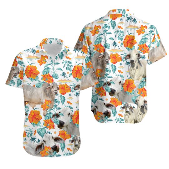 Discover Brahman Cow Hawaiian Shirt