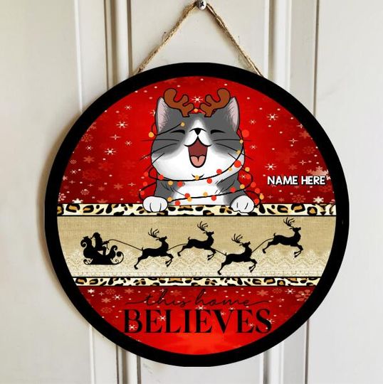 Discover Personalized This Home Believes Cat Lovers Door Sign
