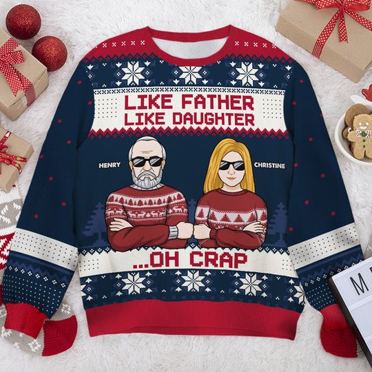 Discover Like Parents Like Child - Personalized Custom Unisex Ugly Christmas Sweatshirt