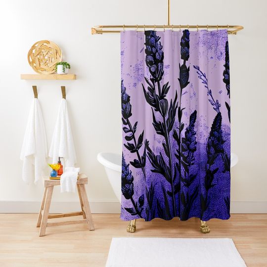 Discover Grunge Lavender Shower Curtain