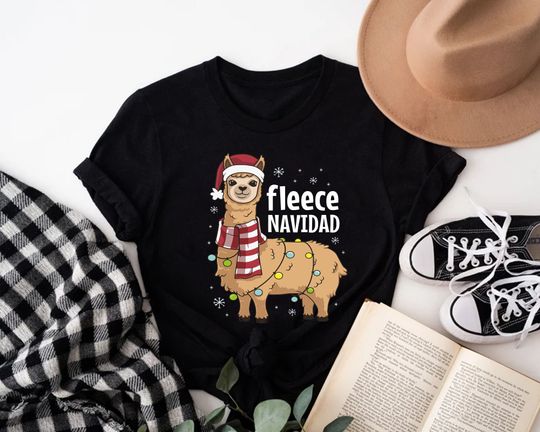 Discover Feliz Navidad Llama Christmas Shirt, Christmas Llama Shirt