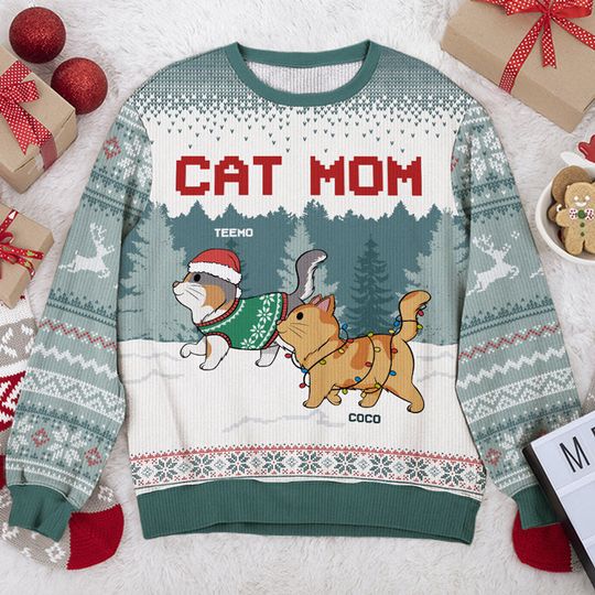 Discover Custom Cat Mom and Cat Dad Sweatshirt