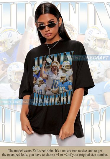 Discover Vintage Justin Herbert shirt, Football shirt