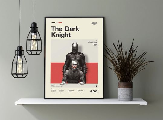 Discover The Dark Knight Mid Century Modern Poster
