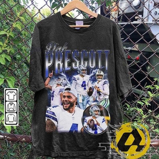 Discover Vintage 90s Graphic Style Dak Prescott T-Shirt, Dak Prescott Shirt, American Football Gift