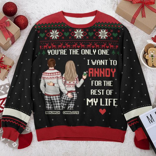 Discover You're The Only One - Couple Personalized Custom Ugly Sweatshirt