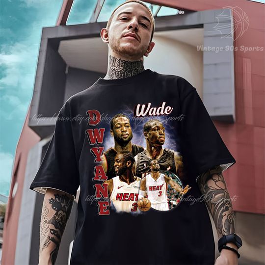 Discover Dwyane Wade Vintage Shirt, Vintage 90s Graphic Style Dwyane Wade T-Shirt