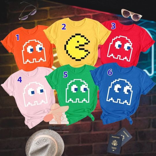 Discover Funny Pac Man Game Family Matching Shirt, Game Series Matching T-Shirt