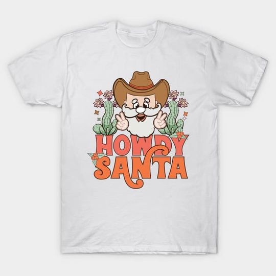 Discover Howdy Santa Western Cowboy Santa Christmas Gift T-Shirt