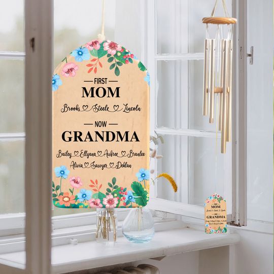 Discover Personalized Wind Chime, Gift For Grandma, New Grandma Gift, Family Gift