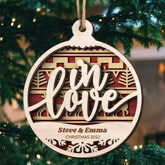 Discover Merry Everything & Happy Always - Personalized Custom Round Shaped Wood Christmas Ornament