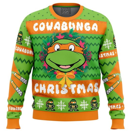 Discover Cowabunga Michaelangelo TMNT Ugly Christmas Sweater