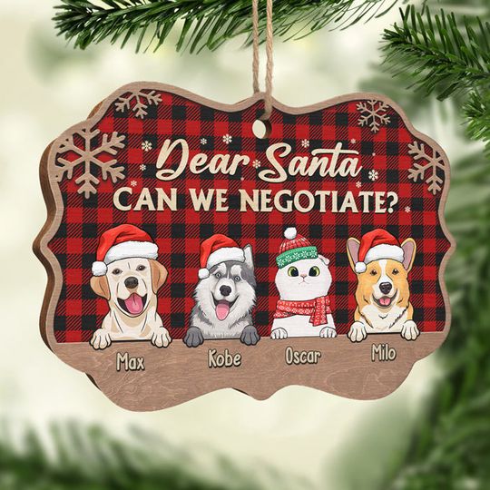 Discover Dear Santa Define Naughty - Dog & Cat Personalized Custom Ornament
